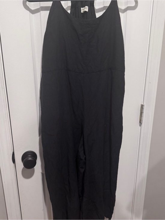 World Market Pants - World Market Black Wide Leg Jumpsuit Sleeveless Racer Back Size Medium